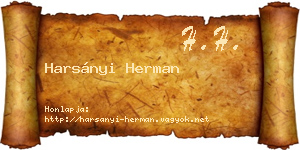 Harsányi Herman névjegykártya